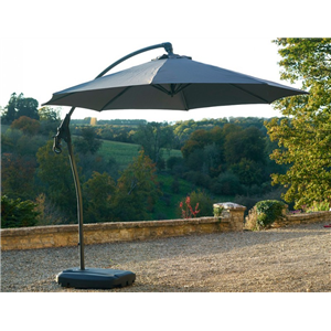 Gloucester Side Post Parasol (Base & Cover) Grey 3m